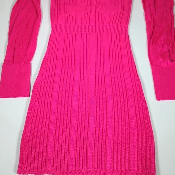 Anthropologie Pink Turtleneck Fitted Sweater Dress XS - Picture 10 of 14